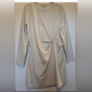 LOFT Cream Long Sleeve Dress with Knot Detail NWT SZ L